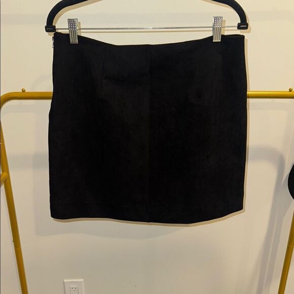 Black Suede Mini Skirt - Picture 3 of 7
